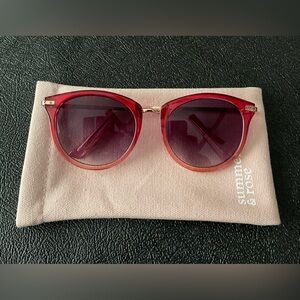 Summer & Rose Chloe Burgundy Oversized Sunglasses
